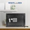SereneLife Electronic Safe Box | Heavy Duty 12.2 x 7.8 Lockbox | Digital Keypad Code & 2 Key access | Small Money Safe for Home & Office | Secure Cash, Jewelry, Valuables | Wall & Floor Mountable view 2