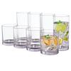 US Acrylic Classic Clear Plastic Reusable Drinking Glasses (Set of 8) 12oz Rocks & 16oz Water Cups | BPA-Free Tumblers, Made in USA | Top-Rack Dishwasher Safe view 1