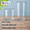 US Acrylic Classic Clear Plastic Reusable Drinking Glasses (Set of 8) 12oz Rocks & 16oz Water Cups | BPA-Free Tumblers, Made in USA | Top-Rack Dishwasher Safe view 2