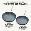GreenPan Paris Pro Hard Anodized Healthy Ceramic Nonstick, 10" and 12" Frying Pan Skillet Set, PFAS-Free, Dishwasher Safe, Grey view 3