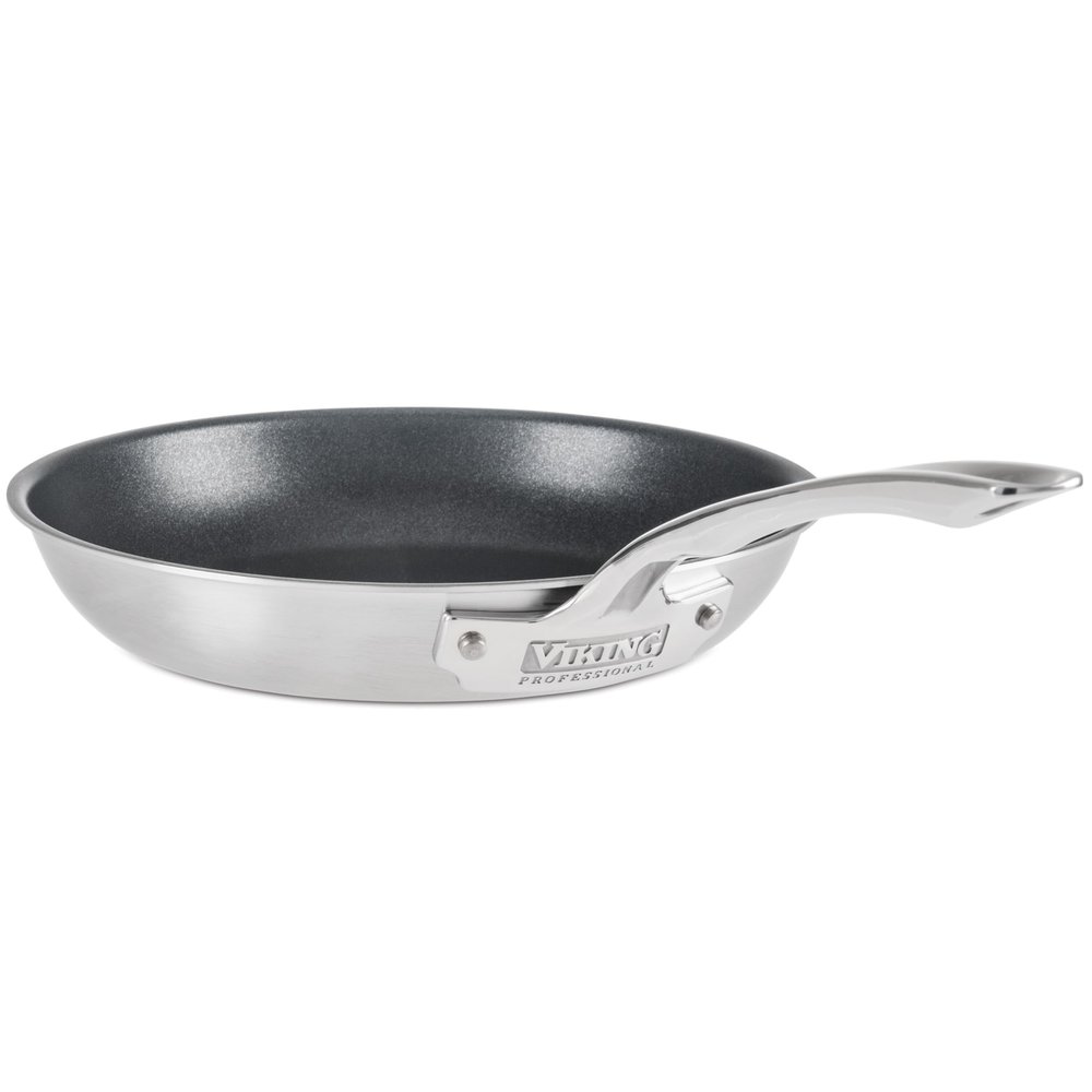Viking 5-Ply Non Stick Frying Pan, 10 Inch Stainless Steel Nonstick Fry Pan, 5 Liters, Satin Finish