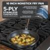 Viking 5-Ply Non Stick Frying Pan, 10 Inch Stainless Steel Nonstick Fry Pan, 5 Liters, Satin Finish view 2