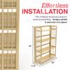 STONY EDGE 4-Tier Folding Bookshelf | Natural Wood Finish | 45x32x11.5 Inches | Book Shelf for Books and Trinkets | No Assembly Required | Foldable & Small Bookshelf for Home and Office view 2