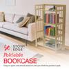 STONY EDGE 4-Tier Folding Bookshelf | Natural Wood Finish | 45x32x11.5 Inches | Book Shelf for Books and Trinkets | No Assembly Required | Foldable & Small Bookshelf for Home and Office view 3