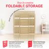 STONY EDGE 4-Tier Folding Bookshelf | Natural Wood Finish | 45x32x11.5 Inches | Book Shelf for Books and Trinkets | No Assembly Required | Foldable & Small Bookshelf for Home and Office view 4