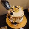 JeVenis Art Deco Gatsby Cake Decoration - Black Feather Topper for 1920s Wedding & Birthday Parties view 3