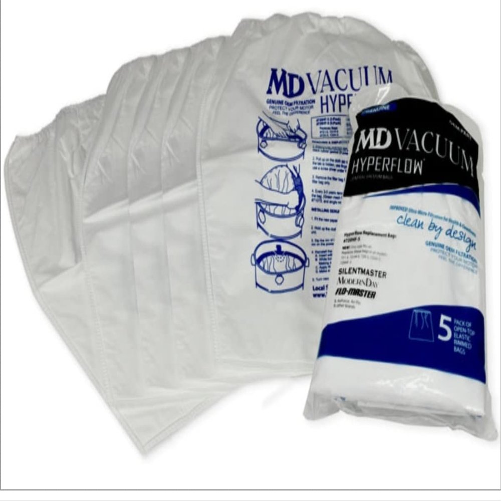 MD Central Vacuum Hyperflow Paper Bags, 5-Pack (12-Gallon)