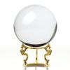 Amlong Crystal Clear Clear Crystal Ball Sphere 110mm (4.2 inch) Diameter with Golden Dragon Stand in Gift Package view 1