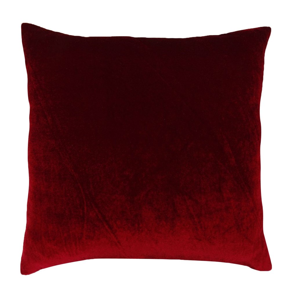 YUGA Home Dcor Throw Pillow Solid Maroon Decorative Velvet Cushion Cover - Choose Size