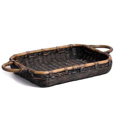 The Basket Lady Wicker Casserole Basket, 4 Quart, Antique Walnut Brown