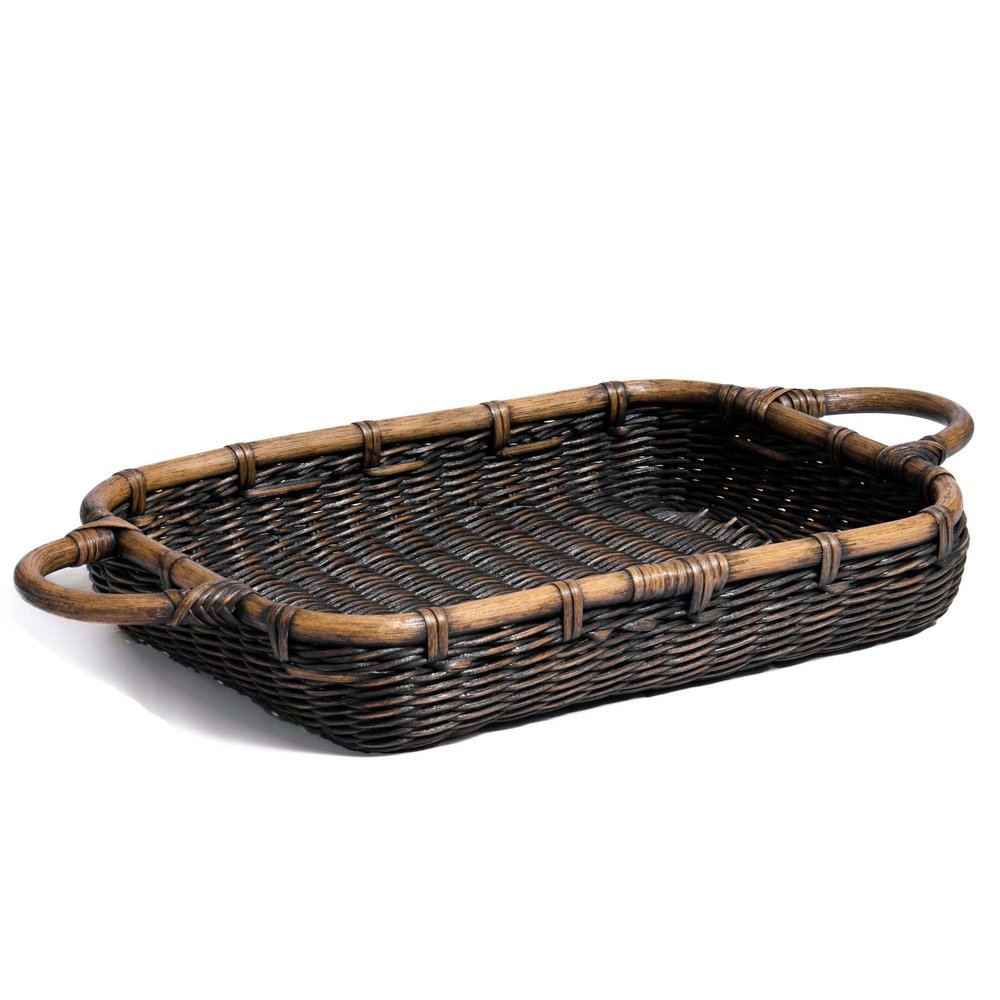 The Basket Lady Wicker Casserole Basket, 4 Quart, Antique Walnut Brown