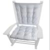 Barnett Home Decor Ticking Stripe Blue Rocking Chair Cushions - Latex Foam Filled Rocker Seat Pad 19 x 19 and Back Rest Cushion 23 x 18 Reversible - Made in USA (XL, Dark Blue) view 1