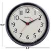 Westclox 32042BK 1950's Retro Black Case Convex Glass Clock, 9.5-Inch view 3