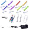 AIBOO LED Glass Shelf Lighting Kit for Glass Edge Back Side Lighting Using Flexible Cable and Clip with RF Remote(8 Lights,RGB) view 1