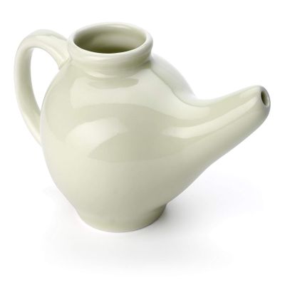 Into the Scented Garden Aromatic Salt Premium Ceramic Neti Pot, Green