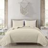 Chezmoi Collection Austin 3-Piece Oversized Bedspread Coverlet Set (King, Ivory) view 2