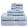 Madison Park 800GSM Bathroom Towel Set of 8 100% Cotton Bath Towel Set for Bathroom Luxurious Highly Absorbent 2 Bath Towels 2 Hand Towels 4 Washcloths Quick Dry Spa Quality Light Blue view 1