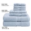 Madison Park 800GSM Bathroom Towel Set of 8 100% Cotton Bath Towel Set for Bathroom Luxurious Highly Absorbent 2 Bath Towels 2 Hand Towels 4 Washcloths Quick Dry Spa Quality Light Blue view 4