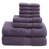 Madison Park 800GSM Bathroom Towel Set of 8 100% Cotton Bath Towel Set for Bathroom Luxurious Highly Absorbent 2 Bath Towels 2 Hand Towels 4 Washcloths Quick Dry Spa Quality Purple view 1