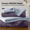 Madison Park 800GSM Bathroom Towel Set of 8 100% Cotton Bath Towel Set for Bathroom Luxurious Highly Absorbent 2 Bath Towels 2 Hand Towels 4 Washcloths Quick Dry Spa Quality Purple view 2