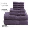 Madison Park 800GSM Bathroom Towel Set of 8 100% Cotton Bath Towel Set for Bathroom Luxurious Highly Absorbent 2 Bath Towels 2 Hand Towels 4 Washcloths Quick Dry Spa Quality Purple view 4