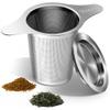 Extra Fine 18/8 Stainless Steel Tea Infuser Mesh Strainer with Large Capacity & Perfect Size Double Handles for Hanging on Teapots, Mugs, Cups to Steep Loose Leaf Tea and Coffee view 1