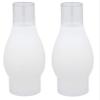 Ciata Oil Lamp, Glass, Victorian Hurricane Chimney Lamp Globe Replacement, 8-1/2 Inch Handblown Frosted Glass Chimney Lamp Shade with 3 Inch Fitter and 4 Inch Bulge - 2 Pack view 1