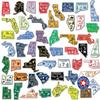 Original U.S. State Magnet Set by Classic Magnets, 3D Rubber Vintage-Style 51-Piece Vintage Magnet Set, Collectible Souvenirs and Gifts Made in The USA view 1