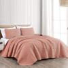 Chezmoi Collection Austin 3-Piece Oversized Bedspread Coverlet Set (King, Salmon) view 1