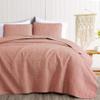 Chezmoi Collection Austin 3-Piece Oversized Bedspread Coverlet Set (King, Salmon) view 2