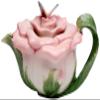 Cosmos Gifts, Butterfly on Rose Teapot, Ceramic, 5-1/2 Inches High view 1