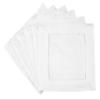 CleverDelights 6" White Cotton Hemstitch Cocktail Napkins - 12 Pack - 100% Cotton view 1