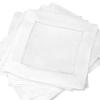 CleverDelights 6" White Cotton Hemstitch Cocktail Napkins - 12 Pack - 100% Cotton view 3