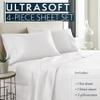 HC Collection Bed Sheets Set, HOTEL LUXURY Platinum Collection 1800 Series Bedding Set, Deep Pockets, Wrinkle & Fade Resistant, Hypoallergenic Sheet & Pillow Case Set (Queen, White) view 2