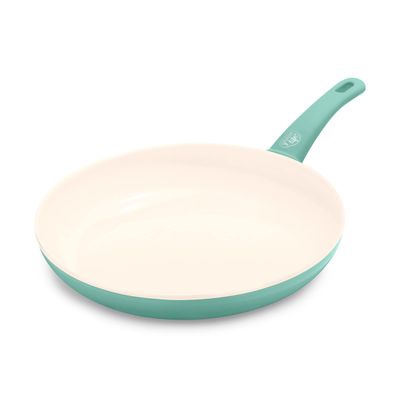 GreenLife Soft Grip Healthy Ceramic Nonstick 12" Frying Pan Skillet, PFAS-Free, Dishwasher Safe, Turquoise