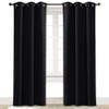 NICETOWN Soundproof Thermal Insulated Blackout Curtain Thermal Insulated Solid Grommet Room Darkening Drape for Dining Room (Single Panel, 42 inches by 84 inch, Black) view 1