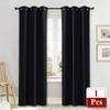 NICETOWN Soundproof Thermal Insulated Blackout Curtain Thermal Insulated Solid Grommet Room Darkening Drape for Dining Room (Single Panel, 42 inches by 84 inch, Black) view 3