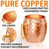 Benicci Moscow Mule Copper Mugs - Set of 2, 100% HANDCRAFTED - Food Safe Pure Copper Solid Mugs - 16 oz Gift Set with Premium Quality Cocktail Straws, Straw Cleaning Brush and Jigger! view 2