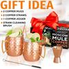 Benicci Moscow Mule Copper Mugs - Set of 2, 100% HANDCRAFTED - Food Safe Pure Copper Solid Mugs - 16 oz Gift Set with Premium Quality Cocktail Straws, Straw Cleaning Brush and Jigger! view 4