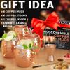 Benicci Moscow Mule Copper Mugs - Set of 4-100% HANDCRAFTED - Food Safe Pure Solid Copper Mugs - 16 oz Christmas Gift Set with Premium Quality Cocktail Straws and Jigger! view 4