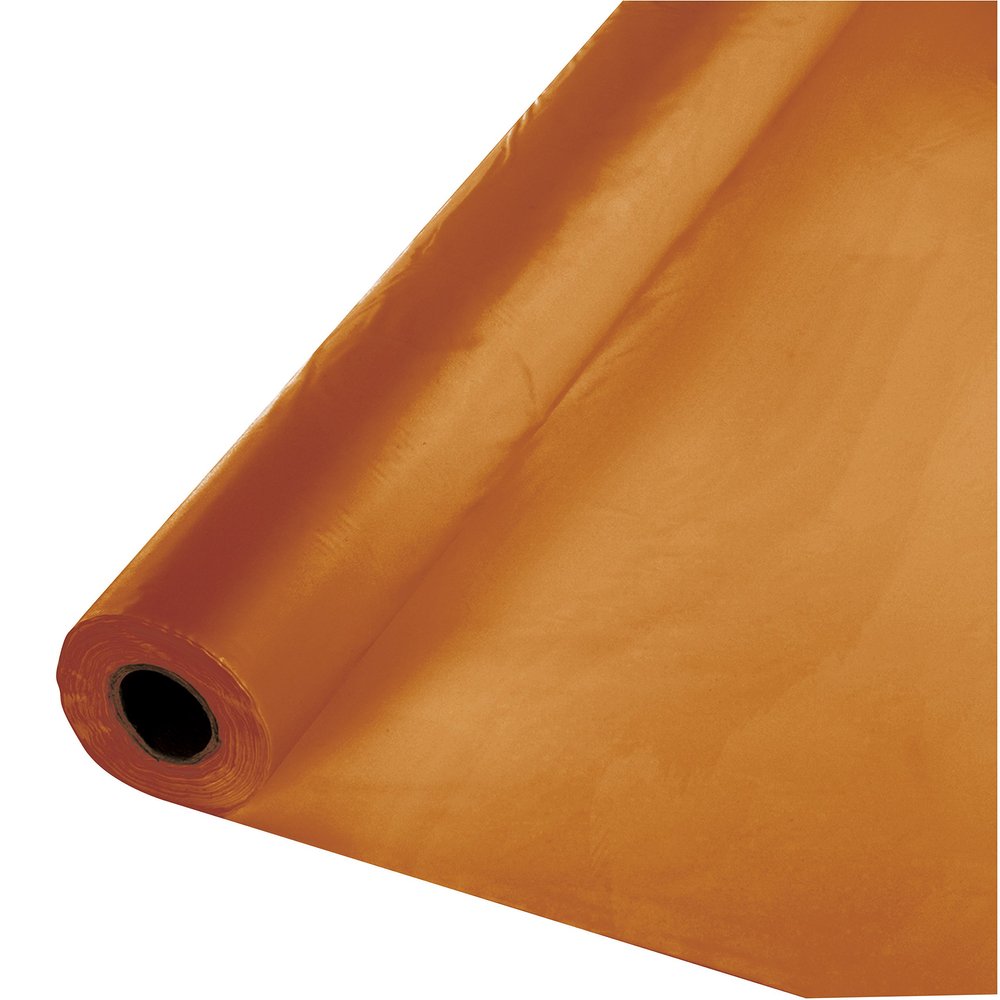Creative Converting 323377 Touch of Color Plastic Table Banquet Roll, 100-Feet, Pumpkin Spice, 40" x 100'