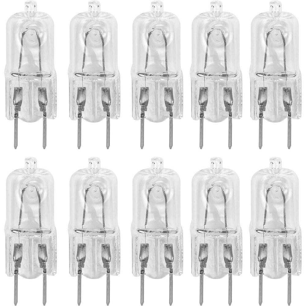 10 Pack-G8 50W 120V Halogen Light Bulbs JCD Type 110v 130v 50 Watt T4 G8 Under Cabinet Puck Lamp 120 Volt Undercabinet Microwave Oven Stove Top Kitchen Appliance Replacement Lighting Bi Pin Clear Lens