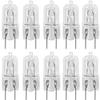10 Pack-G8 50W 120V Halogen Light Bulbs JCD Type 110v 130v 50 Watt T4 G8 Under Cabinet Puck Lamp 120 Volt Undercabinet Microwave Oven Stove Top Kitchen Appliance Replacement Lighting Bi Pin Clear Lens view 1