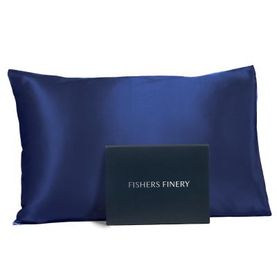 Fishers Finery 25mm 100% Pure Mulberry Silk Pillowcase (Navy King)