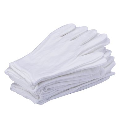 lasenersm 12Pcs/6 Pairs 8.27 Inches White Cotton Gloves Work Gloves One Size