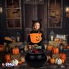 PMU Large 16 Inch Halloween Cauldron Pot of Gold Black Plastic Witch Cauldron bowl, Indoor & Outdoor Decorations view 3