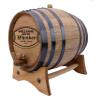 Personalized - Custom American White Oak Aging Barrel - (5 Liters, Black Hoops) view 1