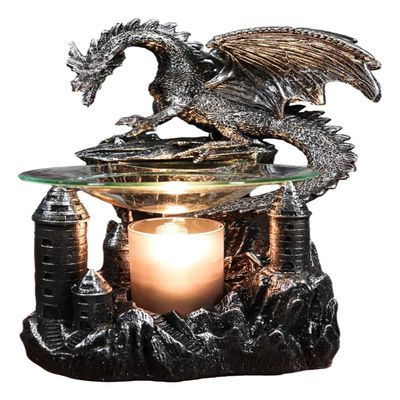 Ebros Smaug Castle Guardian Dragon Electric Oil Burner Tart Warmer Aroma Scent Statue 9.5" Tall Figurine Dungeons and Dragons Decorative Decor for Aromatherapy Accessory Halloween Prop