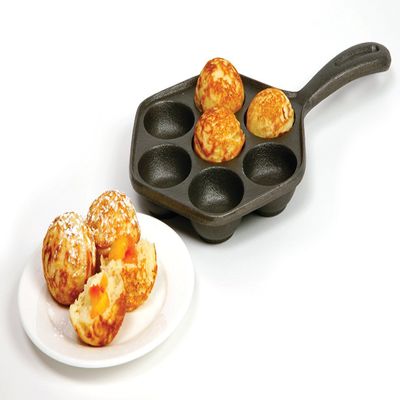 Norpro Cast Iron Danish Aebleskiver Pan Makes 7 Filled Pastries 6.5" 2-Pack