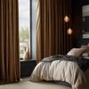 HPD Half Price Drapes Signature Velvet Thermal Blackout Curtains for Living Room 84 Inch Long (1 Panel) Rod Pocket Insulated Blackout Curtains for Bedroom Window Curtains, 50W x 84L, Amber Gold view 2